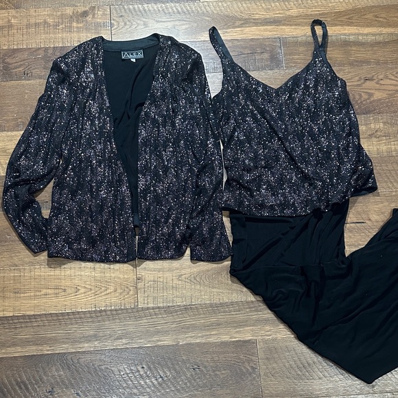 Alex Evenings Black Dress with Metallic Accents - Picture 7 of 7